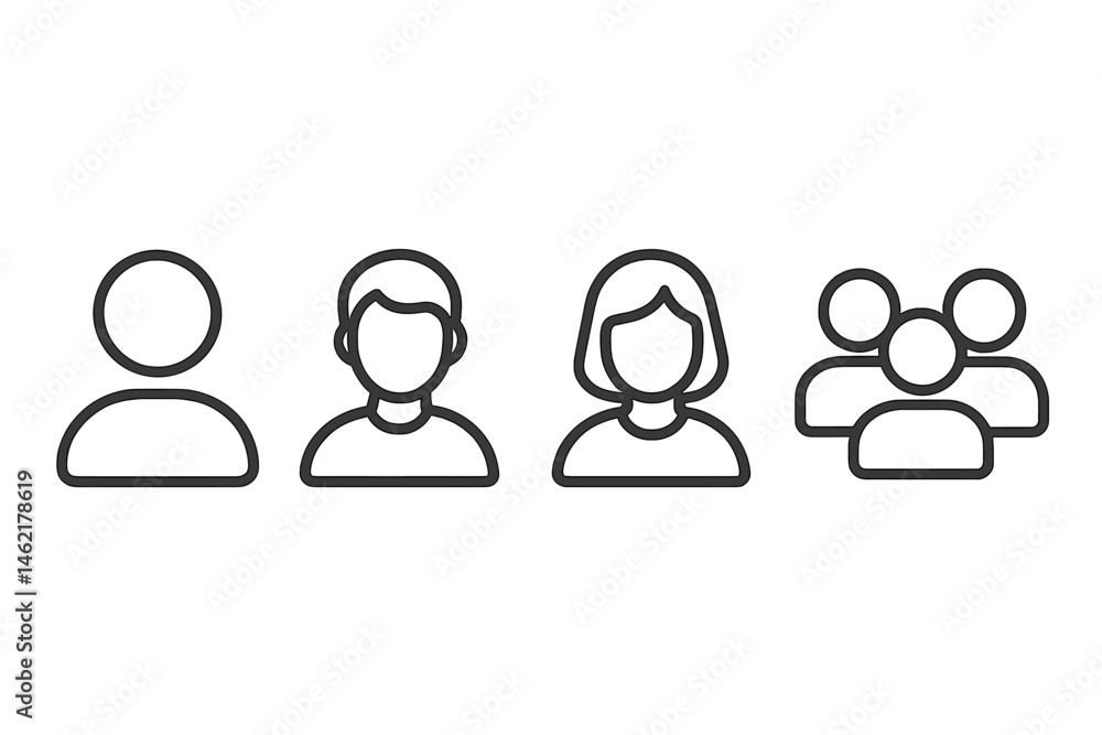 Aufkleber vector illustration showing diverse representations of individuals and groups in various styles for 