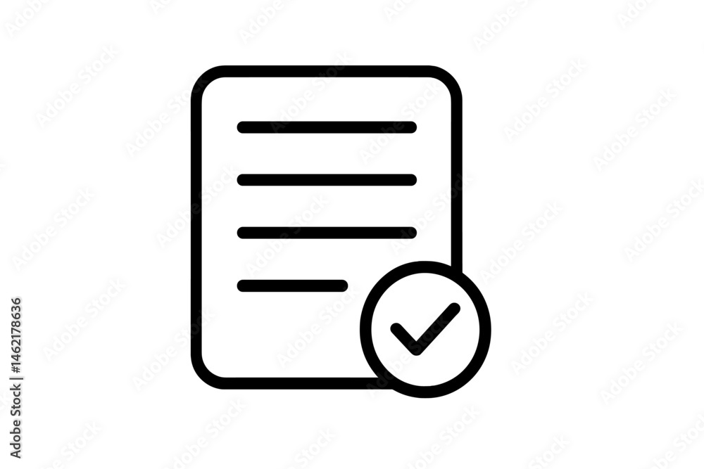 Poster vector illustration icon of a checklist representing task completion and document review in a simple