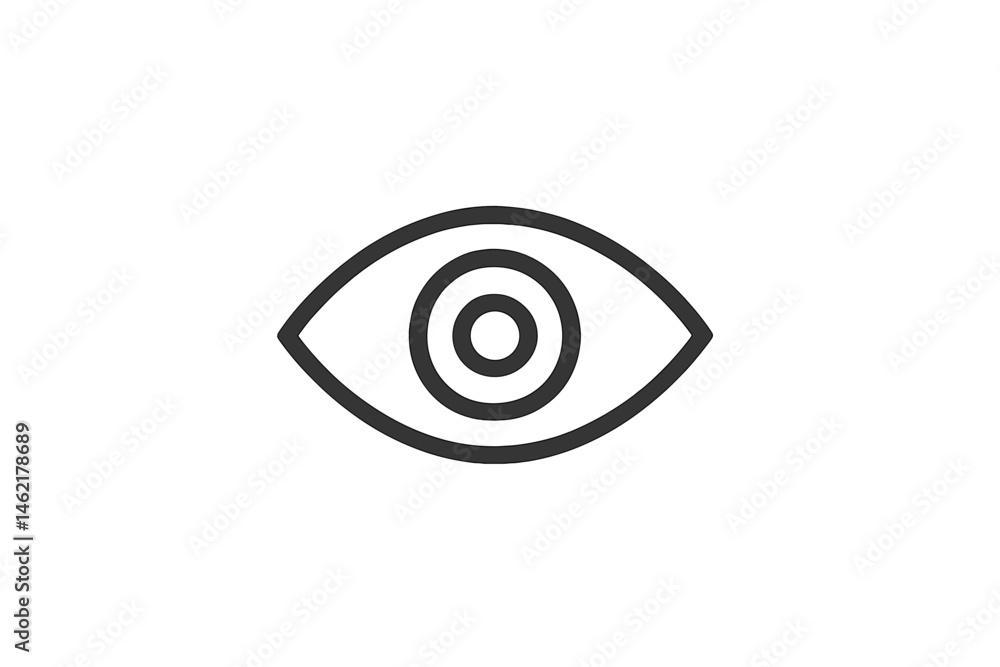 Poster vector illustration icon of an eye symbol with concentric circles representing vision and perception