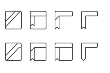 Various Vector Icons of Bookmarks and Tabs for Design Projects and Digital Interfaces