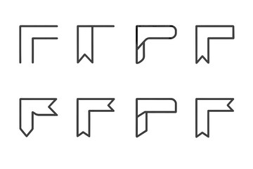 Vector illustration icon set showcasing various ribbon and banner styles suitable for design projects and creative applications