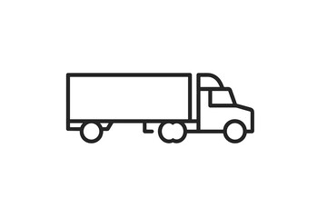Outline vector illustration of a delivery truck for transportation and logistics purposes