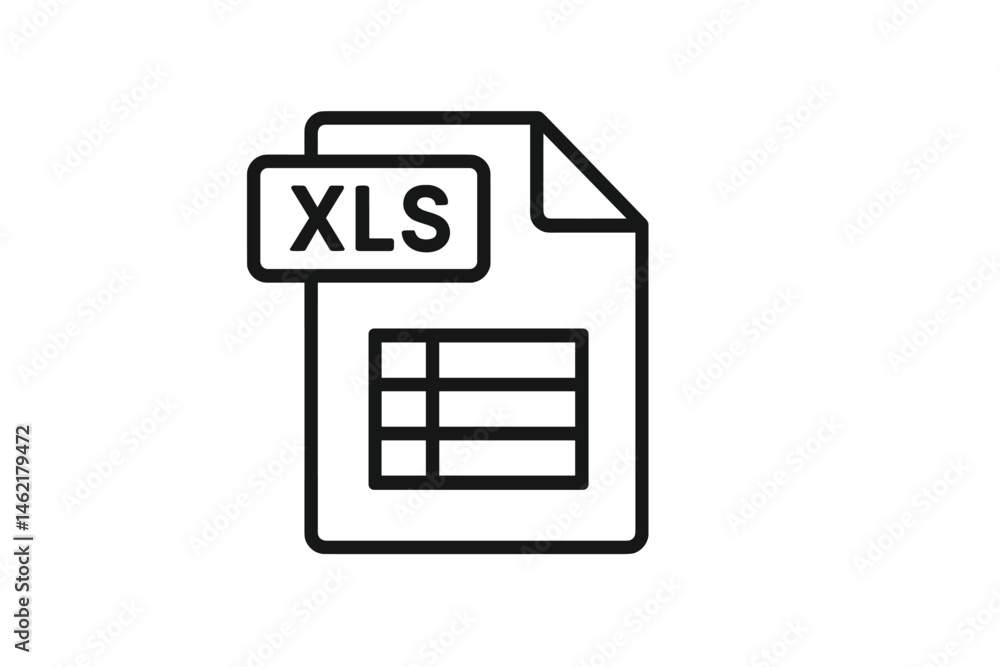 Poster vector illustration of a spreadsheet icon representing an excel file for data management and analysi