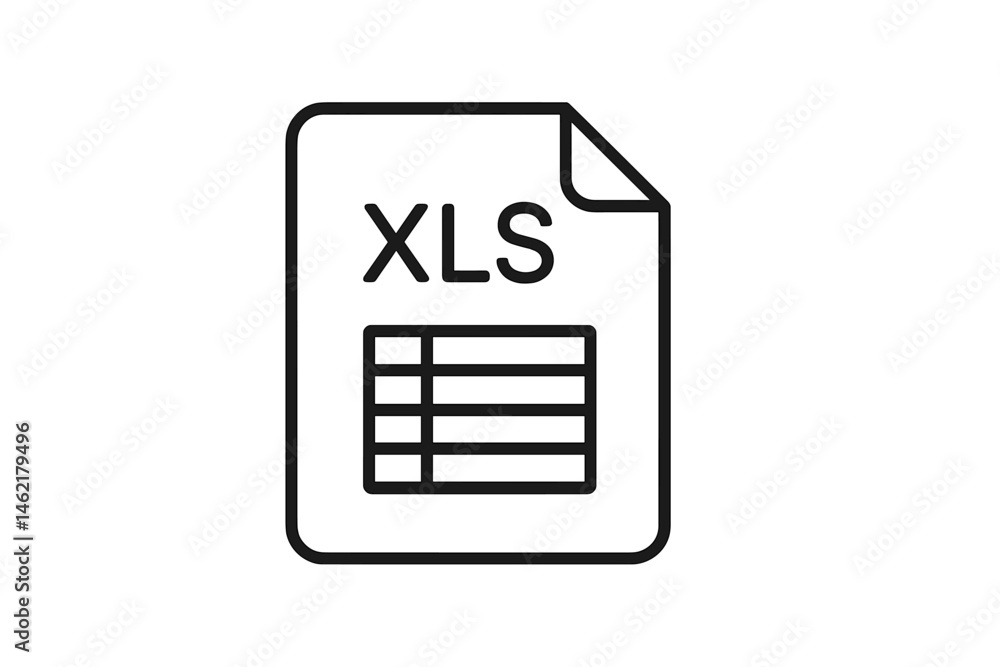 Poster vector illustration of an xls file icon with a simple design representing data organization and mana