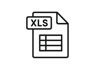 Vector illustration of a spreadsheet icon representing an Excel file for data management and analysis
