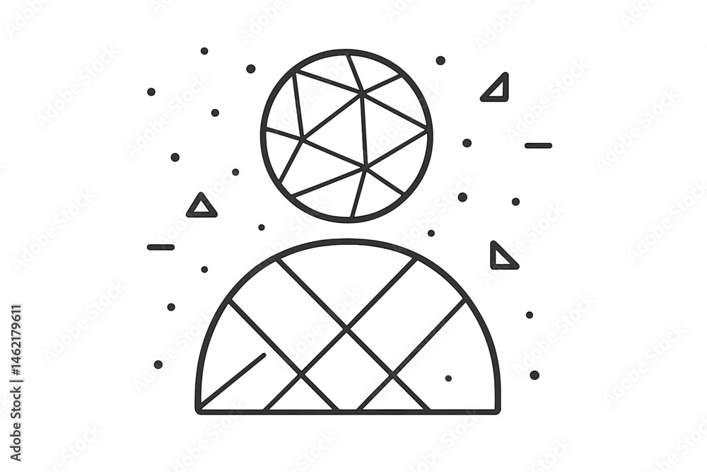 Aufkleber unique vector illustration featuring geometric shapes and patterns in a minimalist style suitable fo