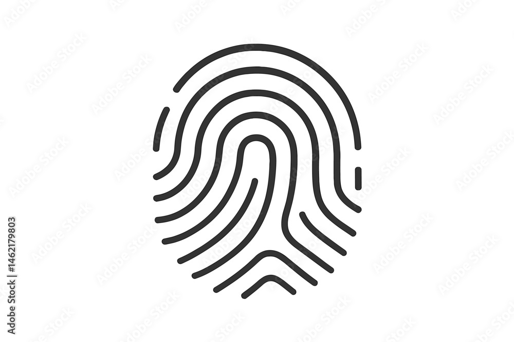 Poster vector illustration of a fingerprint design showcasing unique patterns and lines representing identi