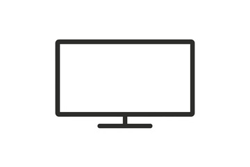 Vector illustration of a modern flat screen television design in minimalist style on a plain background