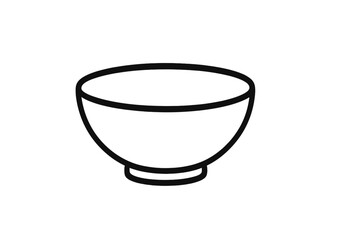 Minimalist vector illustration of an empty bowl on a white background for design and culinary themes