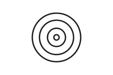 Circular vector illustration icon featuring concentric circles in a minimalist design for various applications