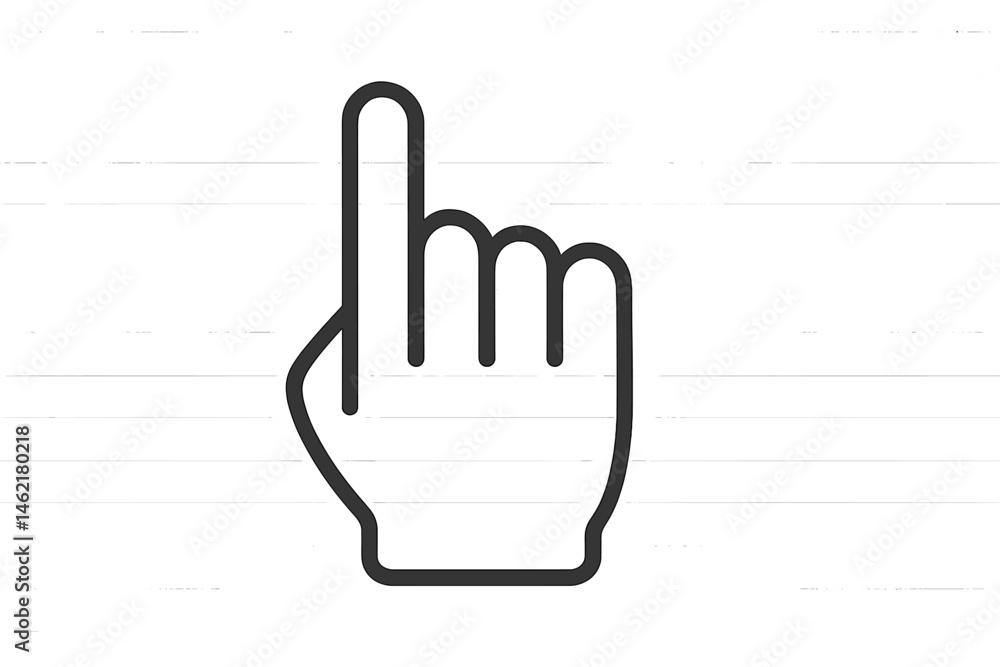 Poster hand gesture icon representing the number one, commonly used to indicate first place or to gain atte