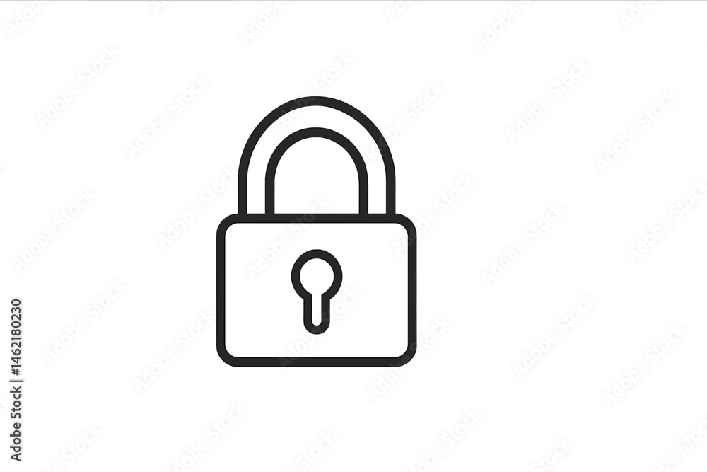 Poster secure lock icon representing safety and protection in digital environments and physical spaces for 