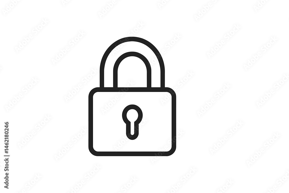 Poster vector illustration of a simple padlock design representing security and protection in a digital env