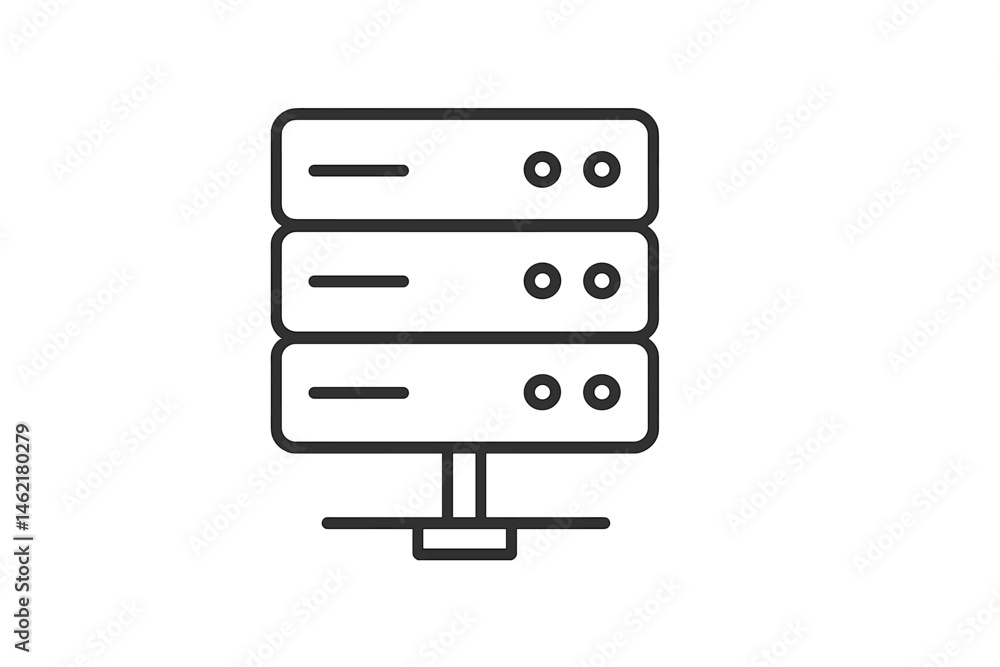 Poster vector illustration of a server stack icon for data storage solutions and technology graphics