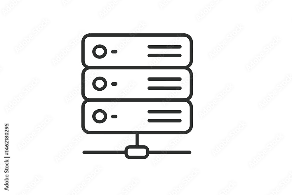 Poster vector illustration of a server stack providing data storage solutions for modern digital infrastruc