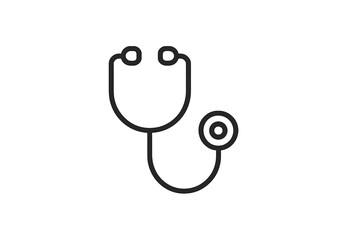 Vector illustration of a simple stethoscope icon representing healthcare and medical professions in a minimalist design