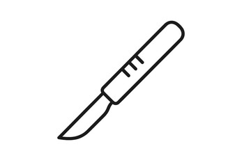 Vector illustration of a surgical scalpel icon designed for medical graphics and healthcare-related projects