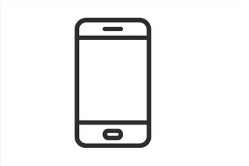 Minimalist vector illustration of a smartphone icon on a white background for digital design projects and applications