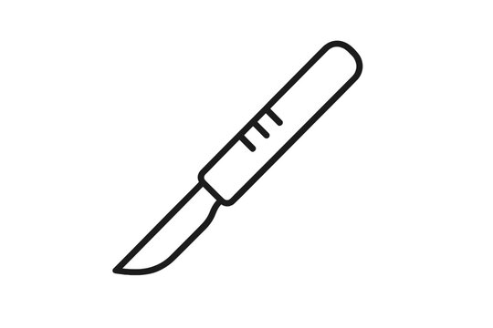 Vector illustration of a surgical scalpel icon designed for medical graphics and healthcare-related projects