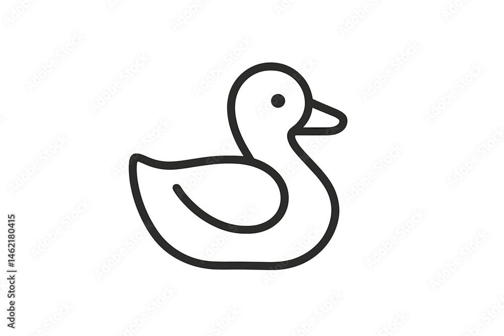 Poster icon illustration of a simple duck design for nature-related concepts and playful themes
