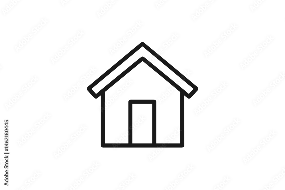 Poster minimalistic vector illustration of a house icon designed in a simple line art style suitable for va