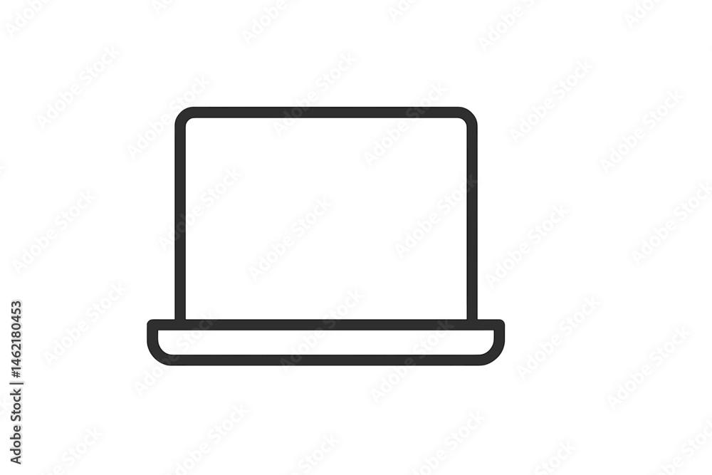 Poster simple vector illustration of a laptop icon design with clean lines for digital communication and re