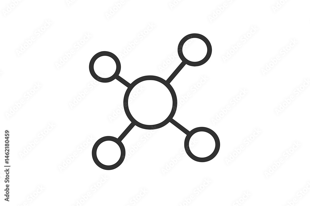 Poster modern vector illustration of a network connection icon showcasing interlinked nodes and circles rep