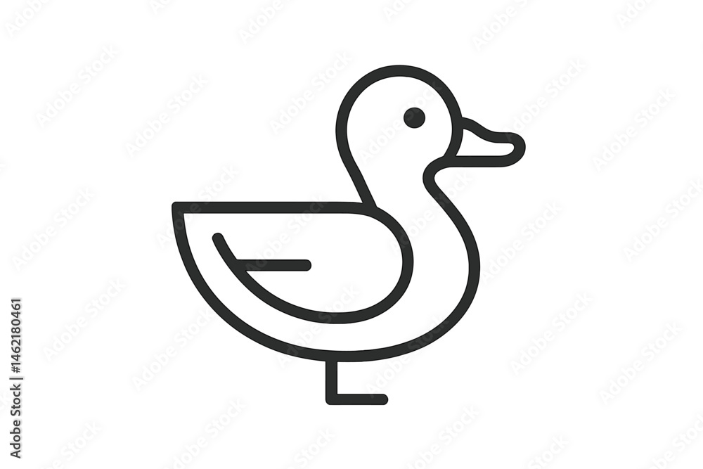 Poster clean vector illustration of a simple duck icon designed for digital use in various applications