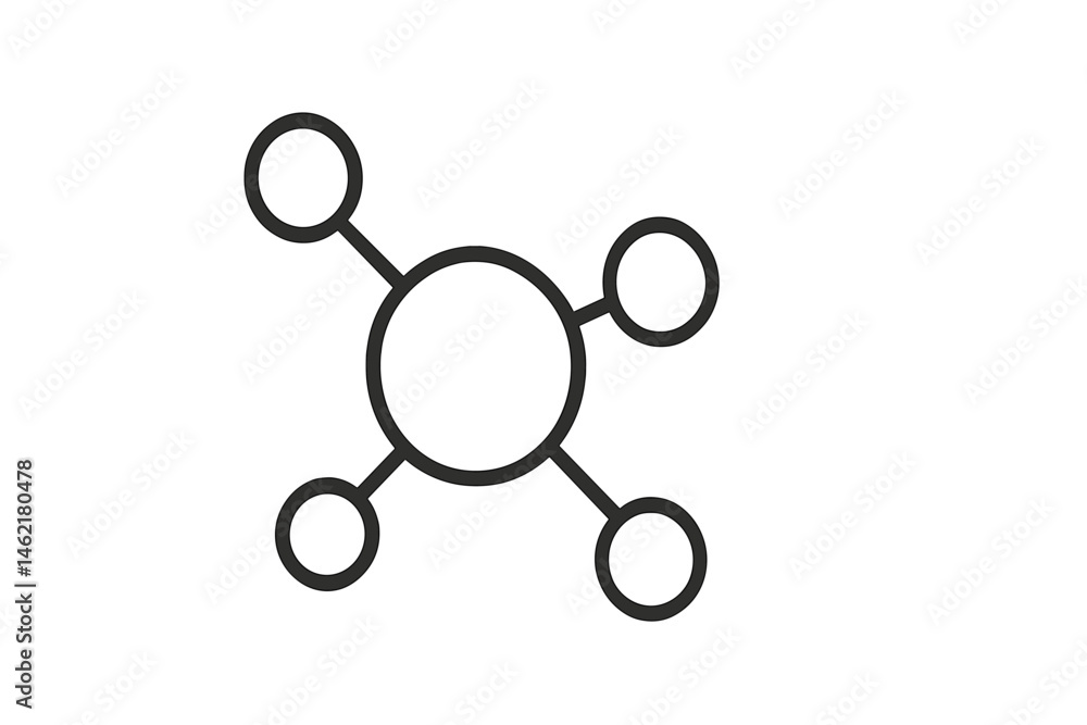 Poster vector illustration icon representing connectivity and network relationships in a minimalistic style
