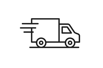 Delivery truck icon in motion conveying fast transportation of goods and services for logistics industry