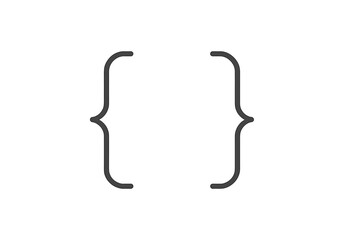 Vector illustration of curly braces symbol representing coding, programming, or software development concepts