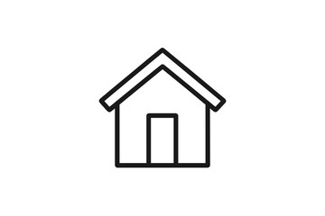 Minimalistic vector illustration of a house icon designed in a simple line art style suitable for various applications
