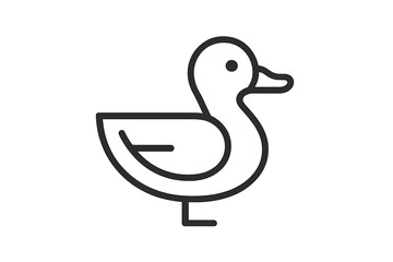 Clean vector illustration of a simple duck icon designed for digital use in various applications