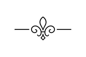 Elegant vector illustration of a fleur-de-lis design with ornamental details for stylish decoration and branding