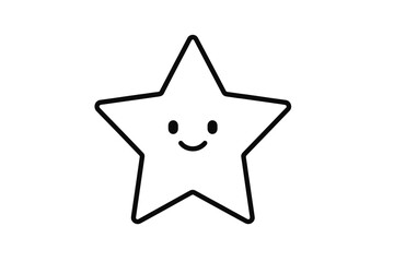 Happy smiling star icon illustration for cheerful designs