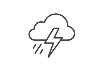 Vector illustration of a storm cloud with lightning and rain, depicting inclement weather and natural energy