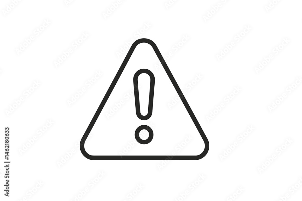 Poster warning icon in vector illustration style representing alert signals and cautionary messages for var
