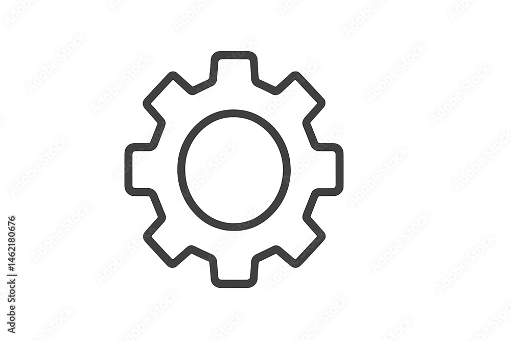 Poster simple vector illustration icon of a gear symbol representing mechanisms and engineering concepts