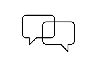 Naklejka premium Vector illustration of two speech bubbles representing communication and conversation in a simple design