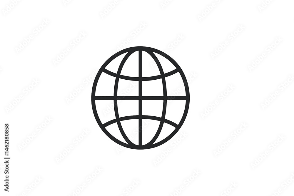 Poster conceptual vector illustration of a globe icon representing global connectivity and world geography