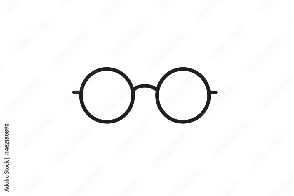 Poster stylish round glasses icon suitable for various design projects in a modern vector style