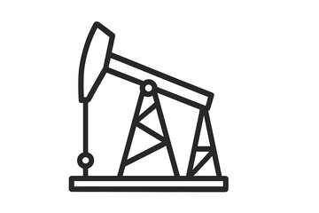 Oil pump jack icon representing oil extraction in a modern context for energy and industry use
