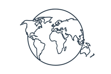 Vector illustration of a globe depicting continents and oceans for educational and design purposes