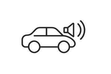 Vector illustration of a car emitting sound waves symbolizing communication and alerts in transportation