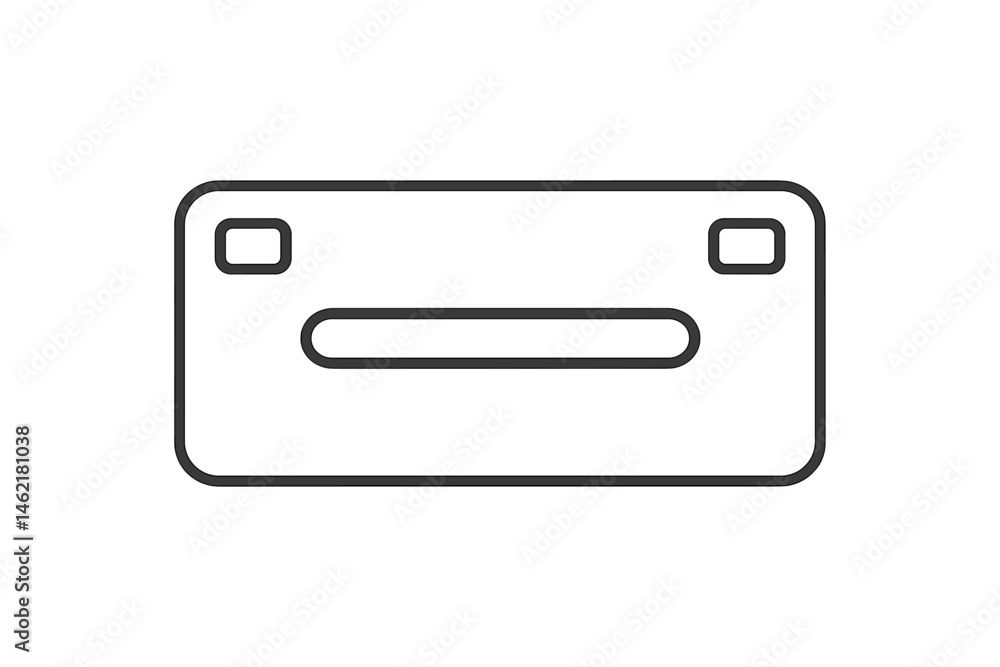 Aufkleber minimalist vector illustration of an icon representing a card in a simple design