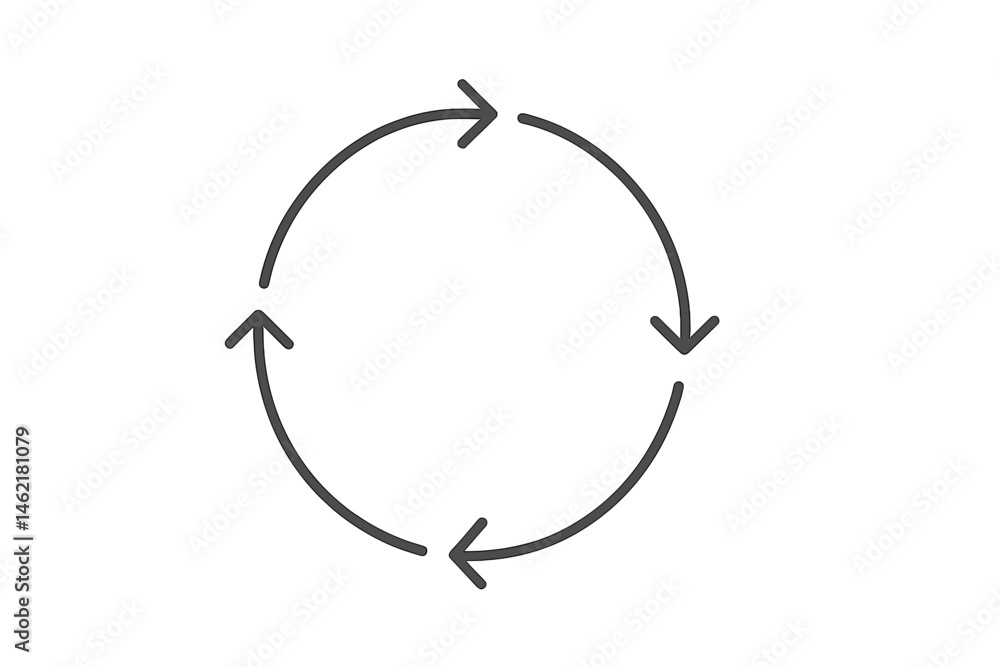 Poster circular vector illustration icon representing continuous flow with arrows indicating direction and 