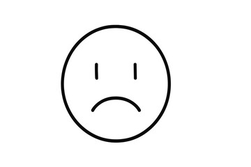 Fototapeta premium Simple vector illustration of a sad face icon expressing disappointment and frustration in a minimalist style