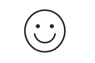 Simple vector illustration icon of a smiling face representing happiness and positivity in minimalist design style
