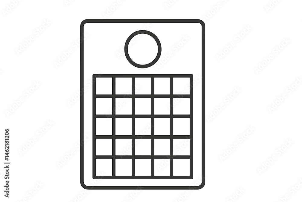 Poster vector illustration of a simple grid calendar icon used for organizing schedules and events