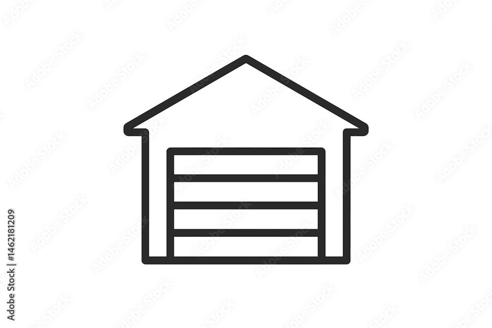 Poster garage icon in vector illustration style displaying a simple design suitable for various application